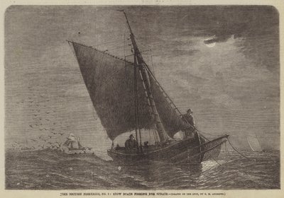 The British Fisheries, No 3, Stow Boats Fishing for Sprats by George Henry Andrews