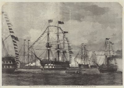 The Gun-Boats Passing Through the Line-of-Battle Ships by George Henry Andrews