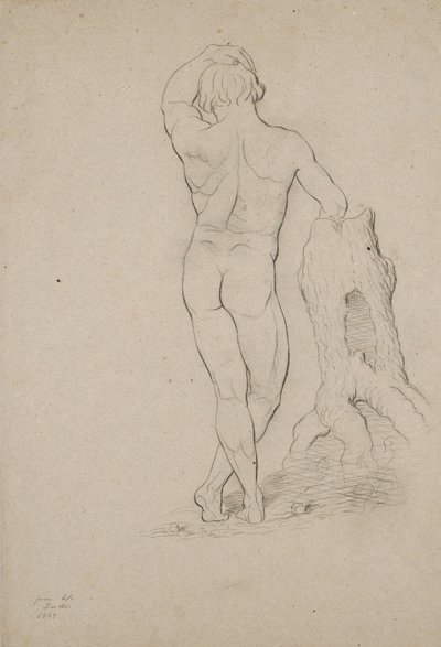 Untitled - Male Nude, Posterior View by George Henry Hall
