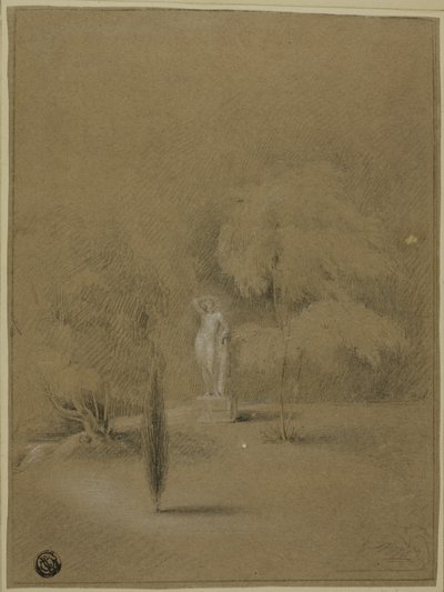 Statue on Lawn in Epsom by George Henry Harlow