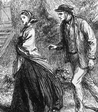 Illustration Depicting a Woman Refusing a Proposal from a Man by George Housman Thomas