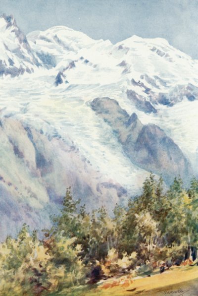 Mont Blanc from the Ruskin Stone by George Jackson Flemwell
