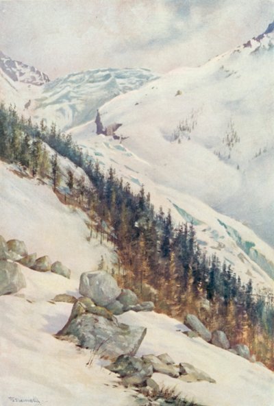 The Glacier of Argentiere in Winter by George Jackson Flemwell