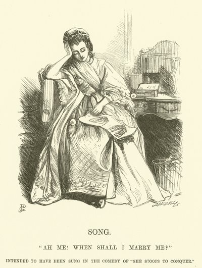 Illustration for Ah Me! When shall I marry me? by George John Pinwell