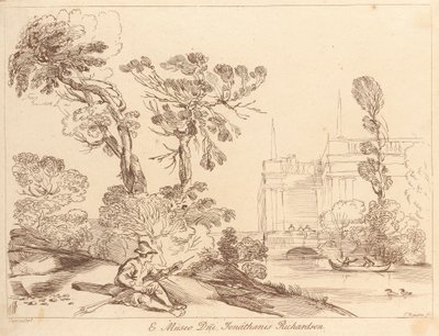Landscape with Seated Man by George Knapton