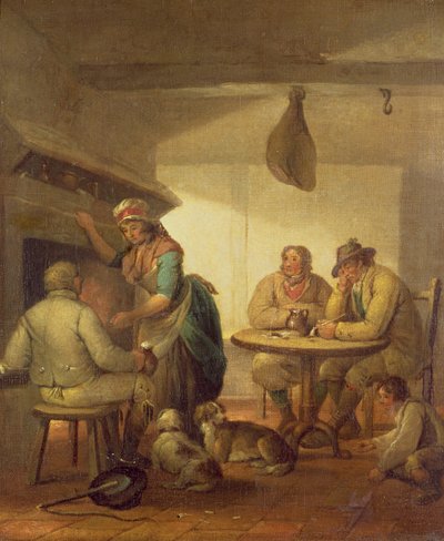Country Folk by an Inn Fire by George Morland