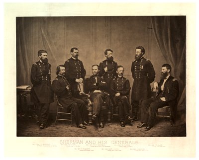 Sherman and his Generals [Blair added from another negative before printing], 1865 by George N. Barnard