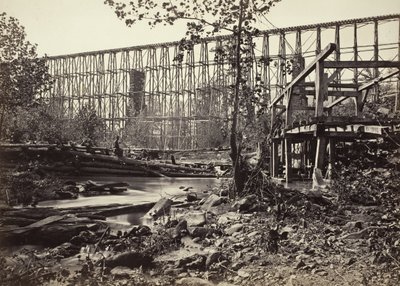 Trestle Bridge At Whiteside by George N. Barnard