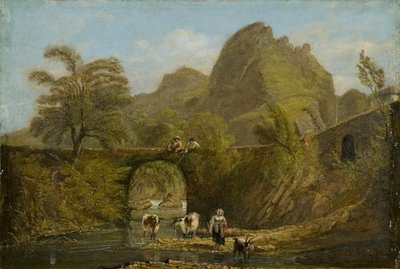 Dynas Rock and Bridge by George Orleans De La Motte