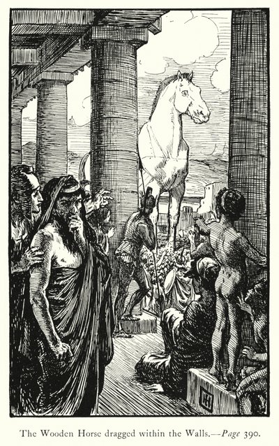The Iliad: The Wooden Horse Dragged Within the Walls by George Percy Jacomb Hood