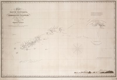 Chart of South Shetland Including Coronation Island, from the Exploration of the Sloop Dove in the Years 1821 and 1822 by George Powell Commander of the Same by George Powell