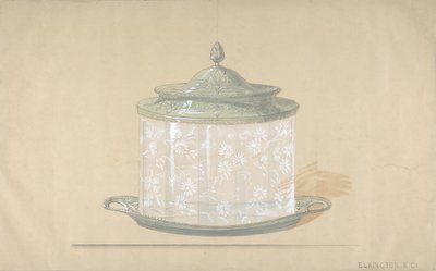 Design for a Glass Box with a Silver Base and Cover, 1820-65 by George Richards Elkington