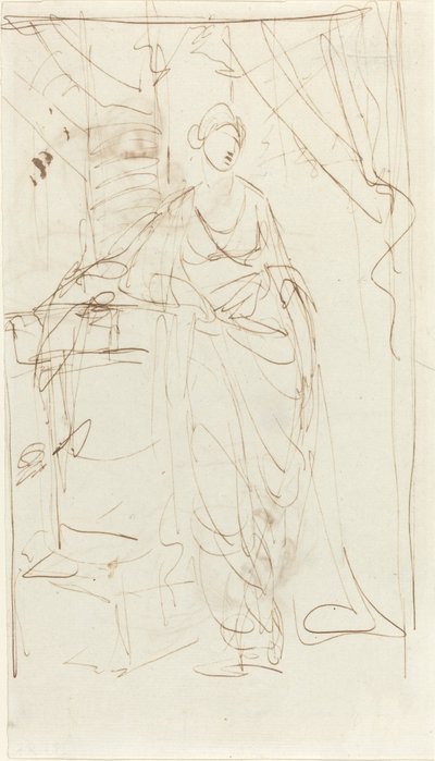 An Elegant Lady in Classical Dress by George Romney