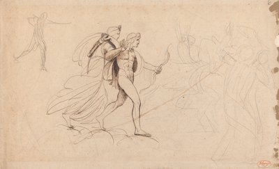 Apollo, Diana, and Horseman for The Death of Niobe