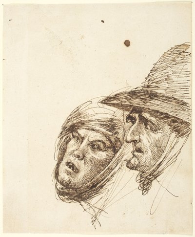 Heads of Man and Woman by George Romney