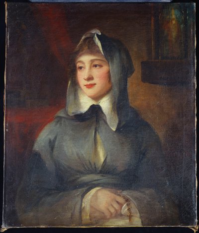 Portrait of a Lady as a Nun Holding a Rosary by George Romney