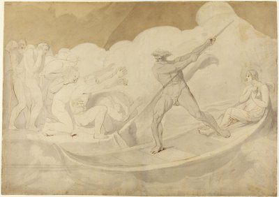 Psyche ferried across the Styx from Apuleius, The Golden Ass, VI, 18 by George Romney
