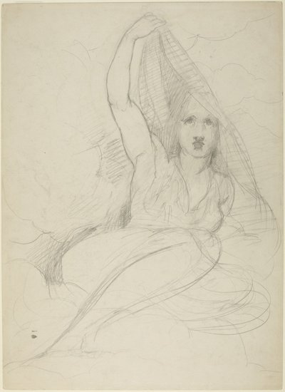 Seated Woman Unveiling Herself by George Romney