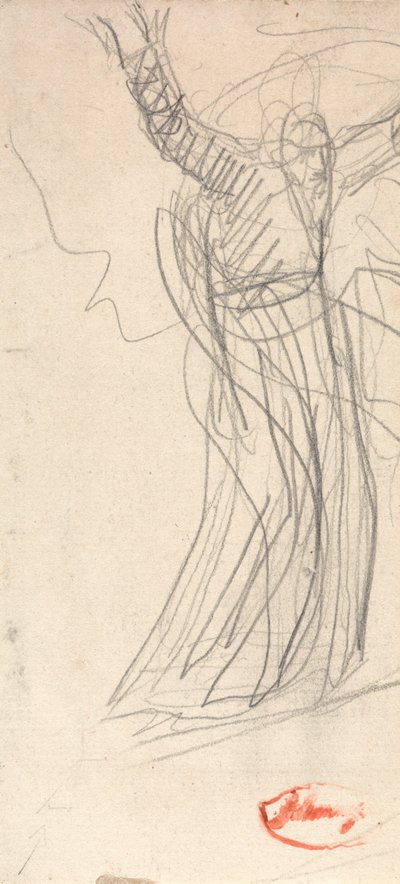 Standing Figure with Upraised Arms, probably Prospero by George Romney
