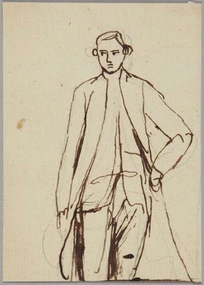 Standing Male Figure, Left Hand to Hip, Portrait Study by George Romney