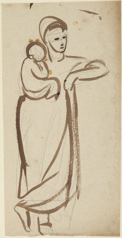 Standing Female Figure Holding a Child by George Romney