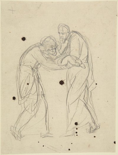 Standing Male and Female Figures Holding Infant by George Romney
