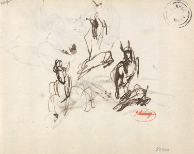 Studies of a Girl with Frolicking Goat by George Romney
