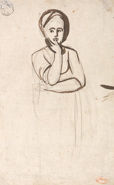Study of a Pensive Woman by George Romney