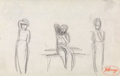 Three Studies of a Young Girl by George Romney