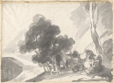 Troilus and Cressida, Act IV, Scene V: The Fight Between Hector and Ajax II by George Romney