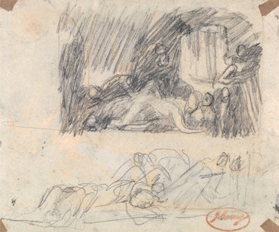 Two Studies for John Howard Visiting a Lazaretto by George Romney