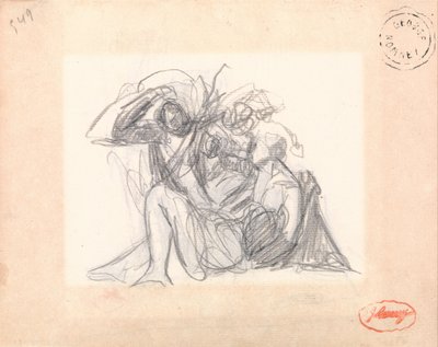 Unidentified Subject: Reclining Woman and Other Figures by George Romney