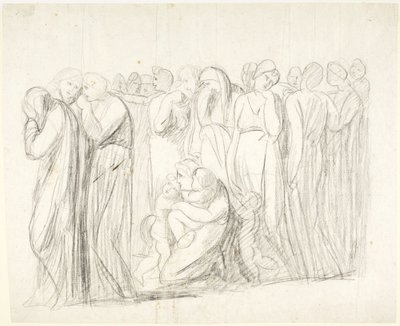 Weeping Women and Children: Study for The Accusation of Susannah; Verso: Figure Studies by George Romney