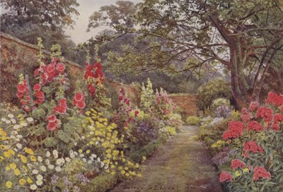 Blyborough, Hollyhocks by George Samuel Elgood