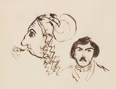 Self-Portrait with Portrait of Delacroix, c. 1845 by George Sand