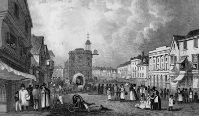 High Street, Maidstone, A Market Day, engraved by S. Lacey, published 1832 by George Shepherd