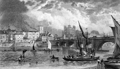 Rochester Bridge, engraved by H. Adlard by George Shepherd