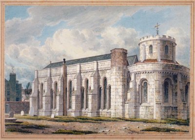 View of Temple Church from Across the Graveyard, City of London by George Shepherd