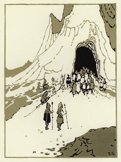 The People Set Out to Find the Giants, Soon They Came to Their Cave by George Sheringham