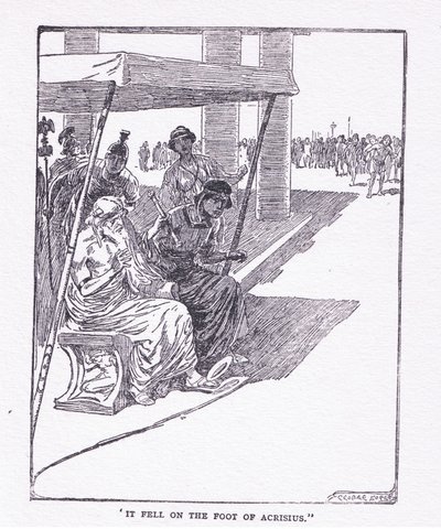 It fell on the foot of Acrisius, from The Heroes published by George Allen and Unwin 1929 by George Soper