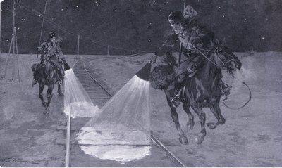 On a Manchurian Railway: Night Patrol by George Soper