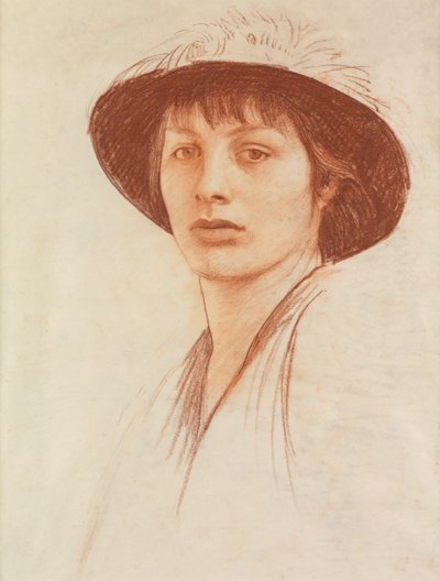 Woman in a Feathered Hat by George Spencer Watson