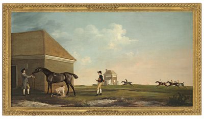 Gimcrack on Newmarket Heath with a Trainer, a Jockey and a Stable Lad by George Stubbs
