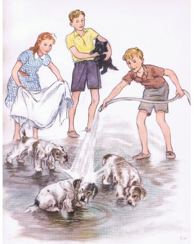 Washing the dogs, from Pets Limited published by Collins by George Vernon Stokes