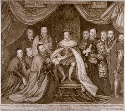 Edward VI Signing a Charter Giving Bridewell to the City of London for a Workhouse by George Vertue