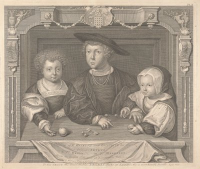 Three Children of Henry VII and Elizabeth His Queen, Prince Arthur, Prince Henry and Princess Margaret by George Vertue