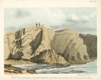 Curved Strata, Garrylucas Shore, Old Head of Kinsale, Ireland by George Victor Du Noyer