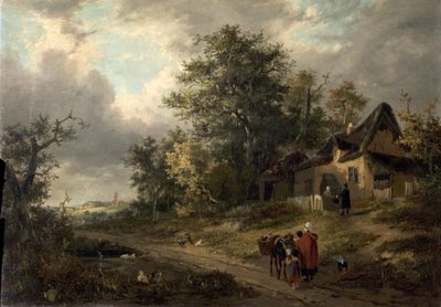 Landscape with Cottages and Tinker, 1828 by George Vincent
