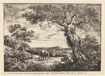 Landscape with Two Cows by George Walker