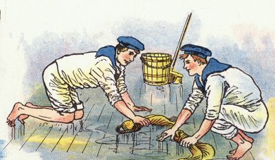 Swabbing the decks by George Washington Lambert